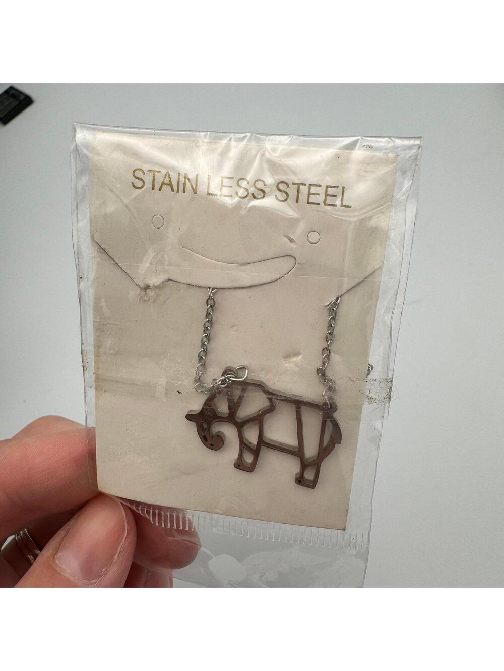 stainless steel elephant Necklace